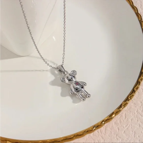NEW SILVER PENDANT CUTE BEAR NECKLACE, NICE NECKLACE, CUTE NECKLACE - Picture 4 of 4